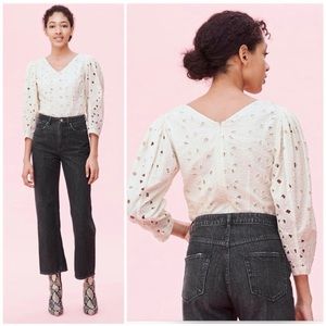 Rebecca taylor • la vie winter garden embroidered top